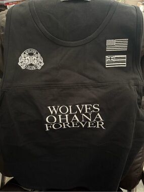 Darc Sport Black Tank Top with White Wolves Ohana Graphics Large